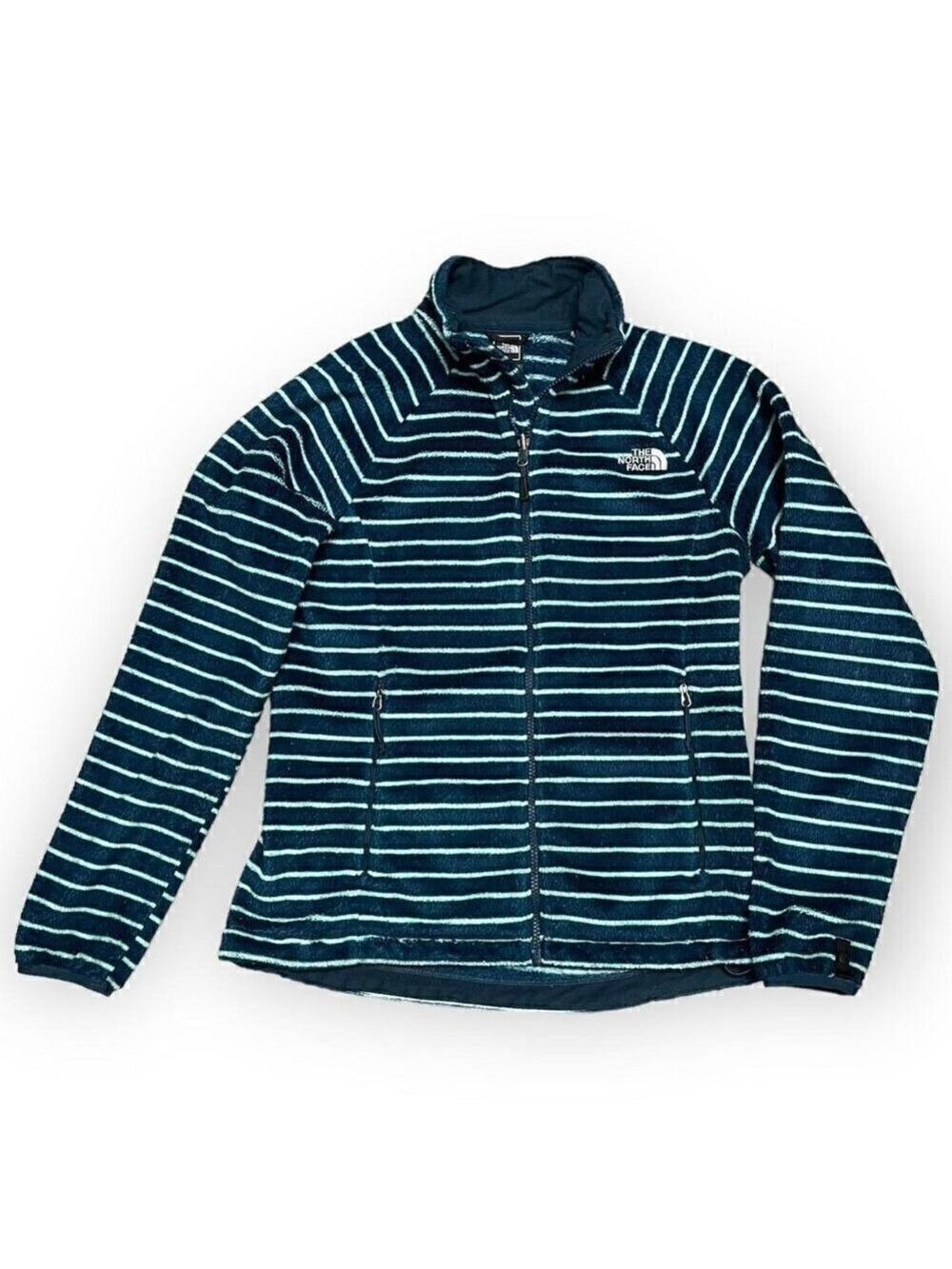 The North Face Vintage FLEECE Striped Designer Outdoor Light Jacket - Womens M
